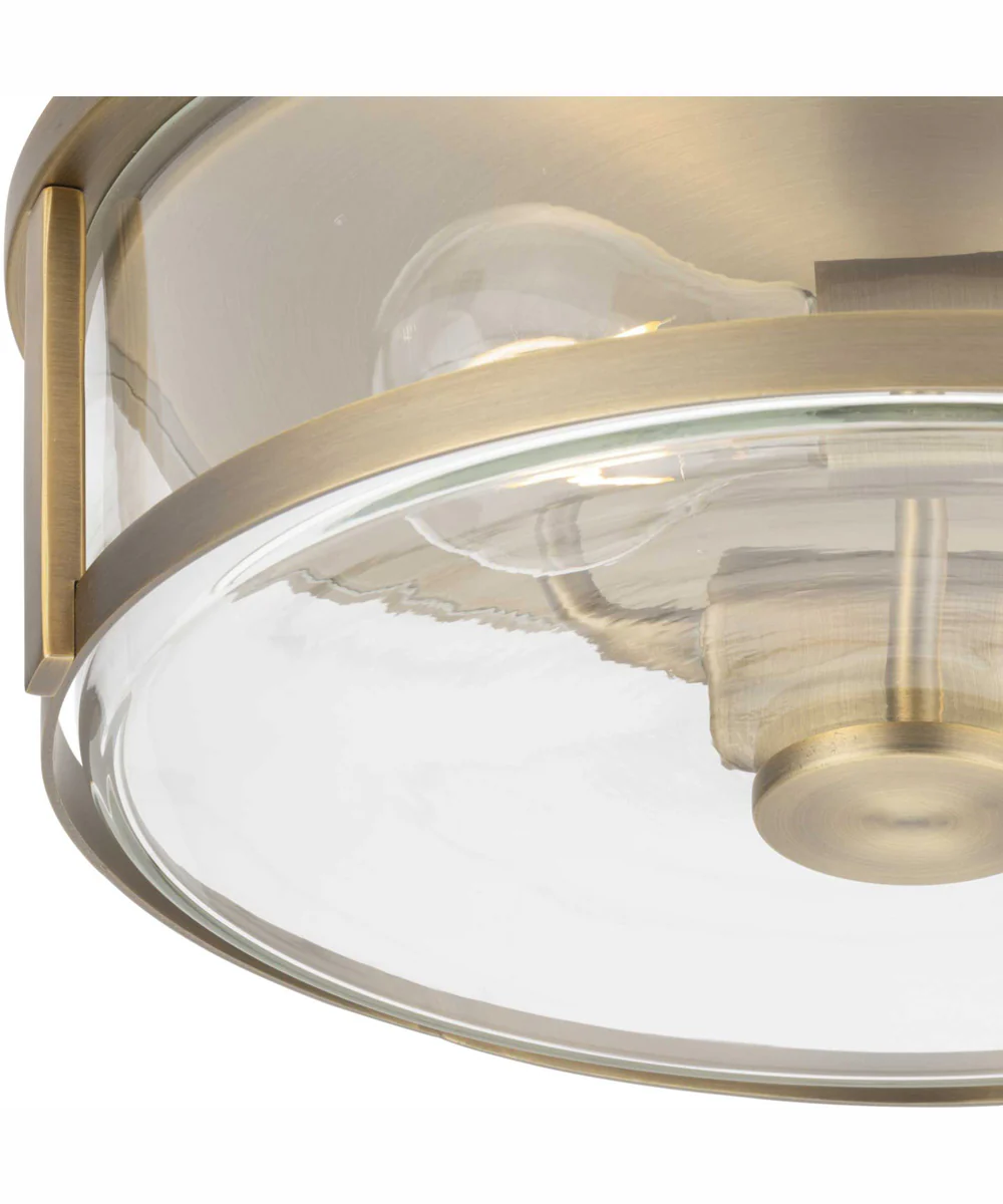 Gilliam 12-5/8 in. 2-Light New Traditional Flush Mount Vintage Brass - Image 3