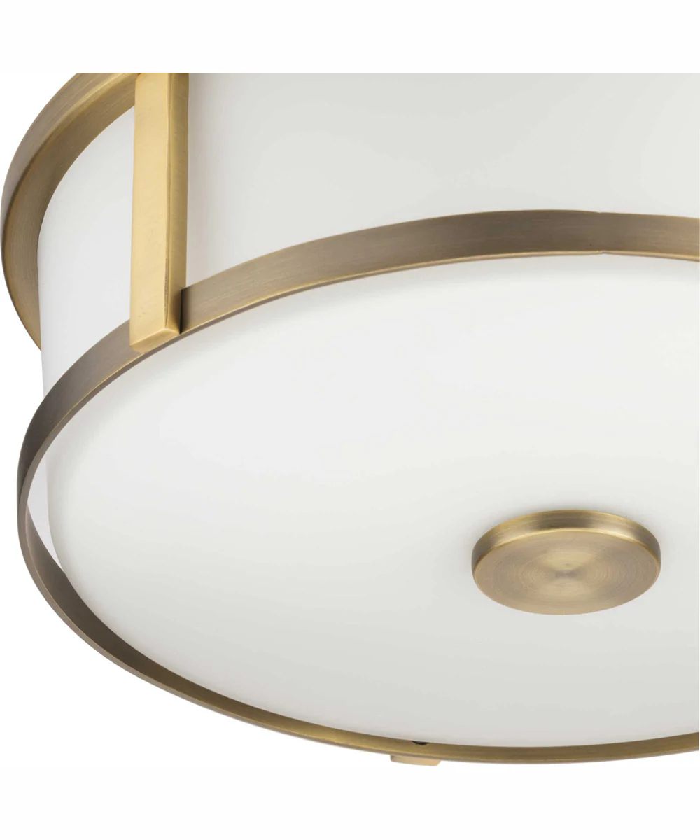Gilliam 12-5/8 in. 2-Light New Traditional Flush Mount Vintage Brass - Image 6