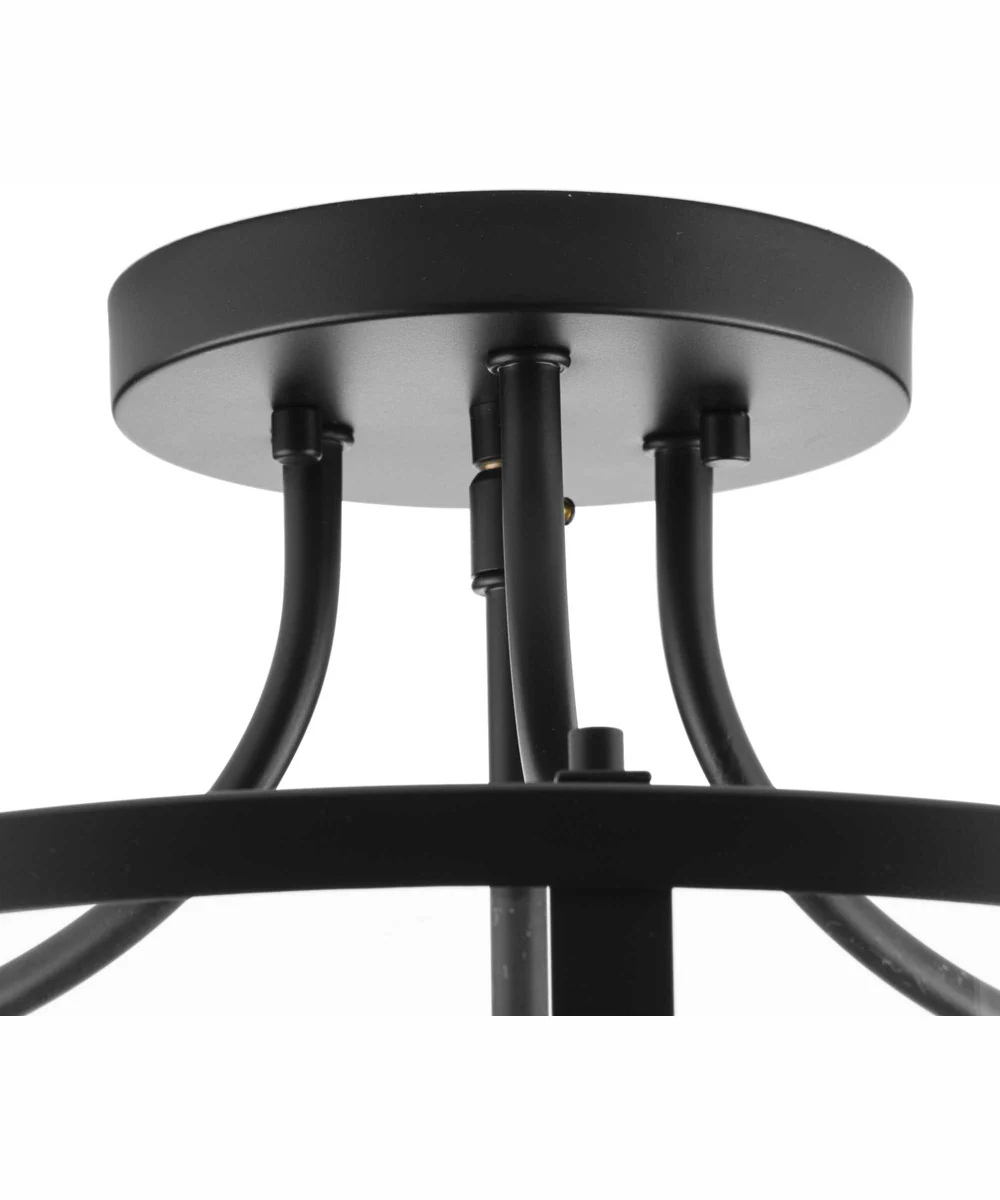 Gilliam 13 in. 3-Light New Traditional Semi-Flush Mount Matte Black - Image 5