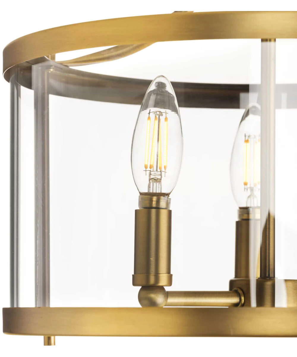 Gilliam 13 in. 3-Light New Traditional Semi-Flush Mount Vintage Brass - Image 3