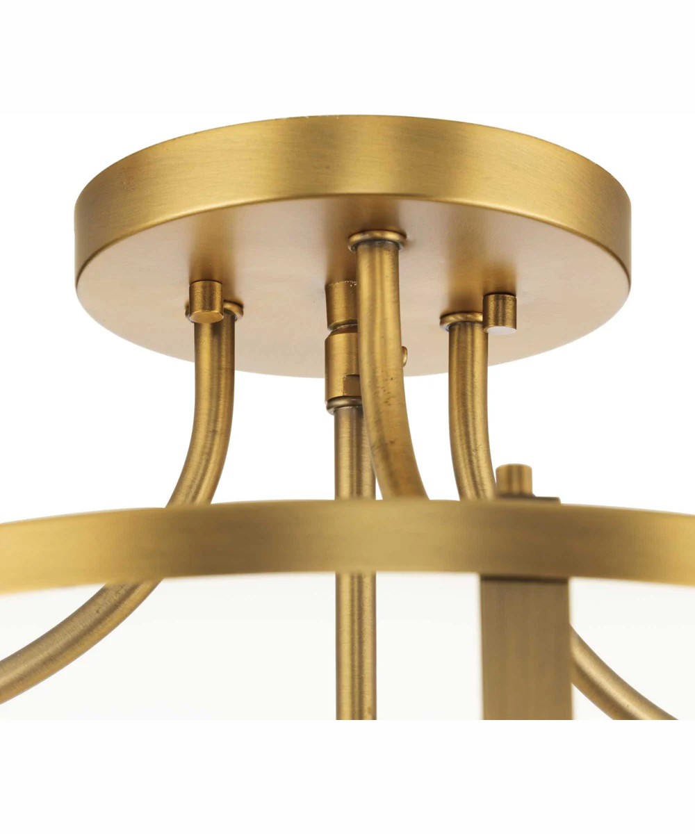 Gilliam 13 in. 3-Light New Traditional Semi-Flush Mount Vintage Brass - Image 5