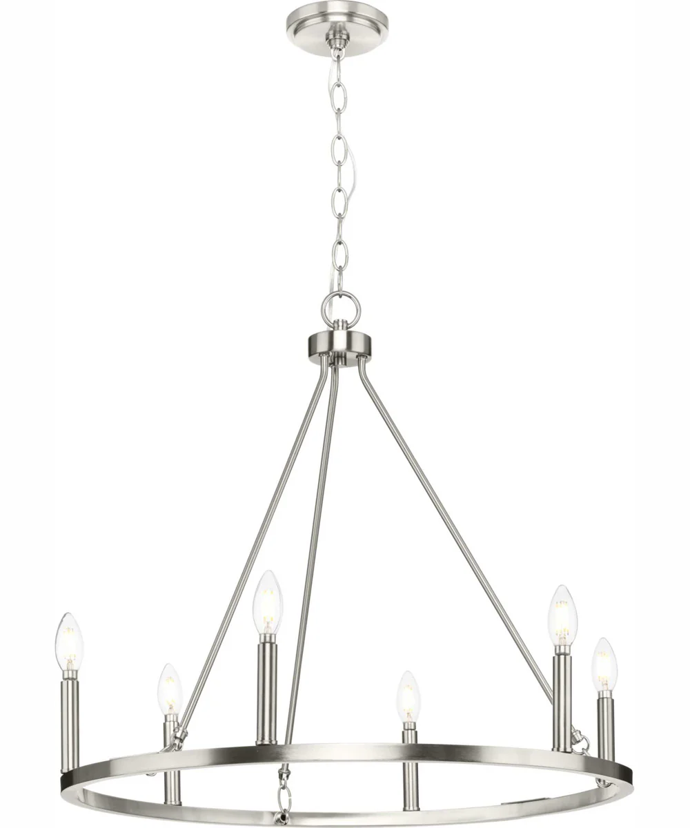 Gilliam 6-Light New Traditional Chandelier Brushed Nickel - Image 8