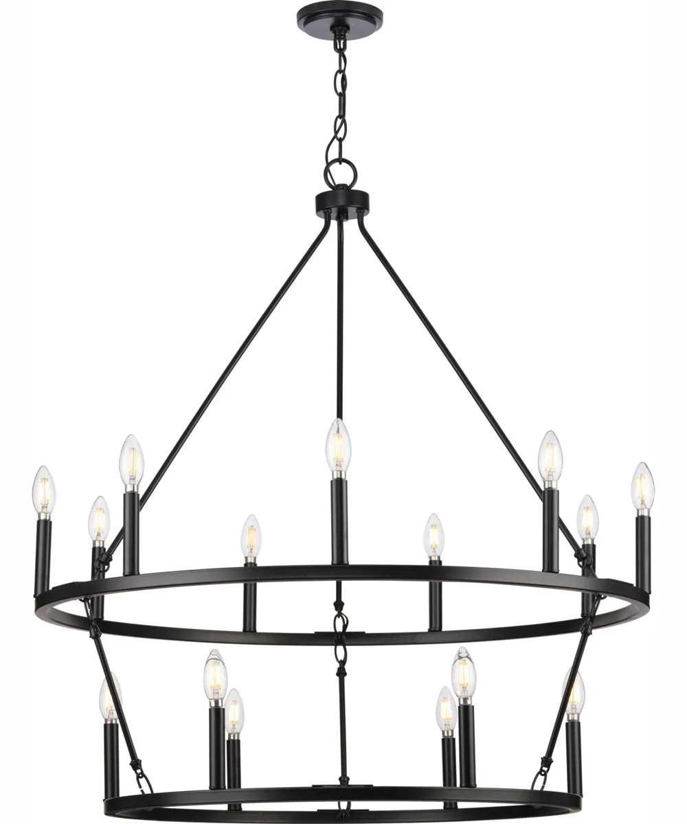 Gilliam 9-Light New Traditional Chandelier Matte Black - Image 3