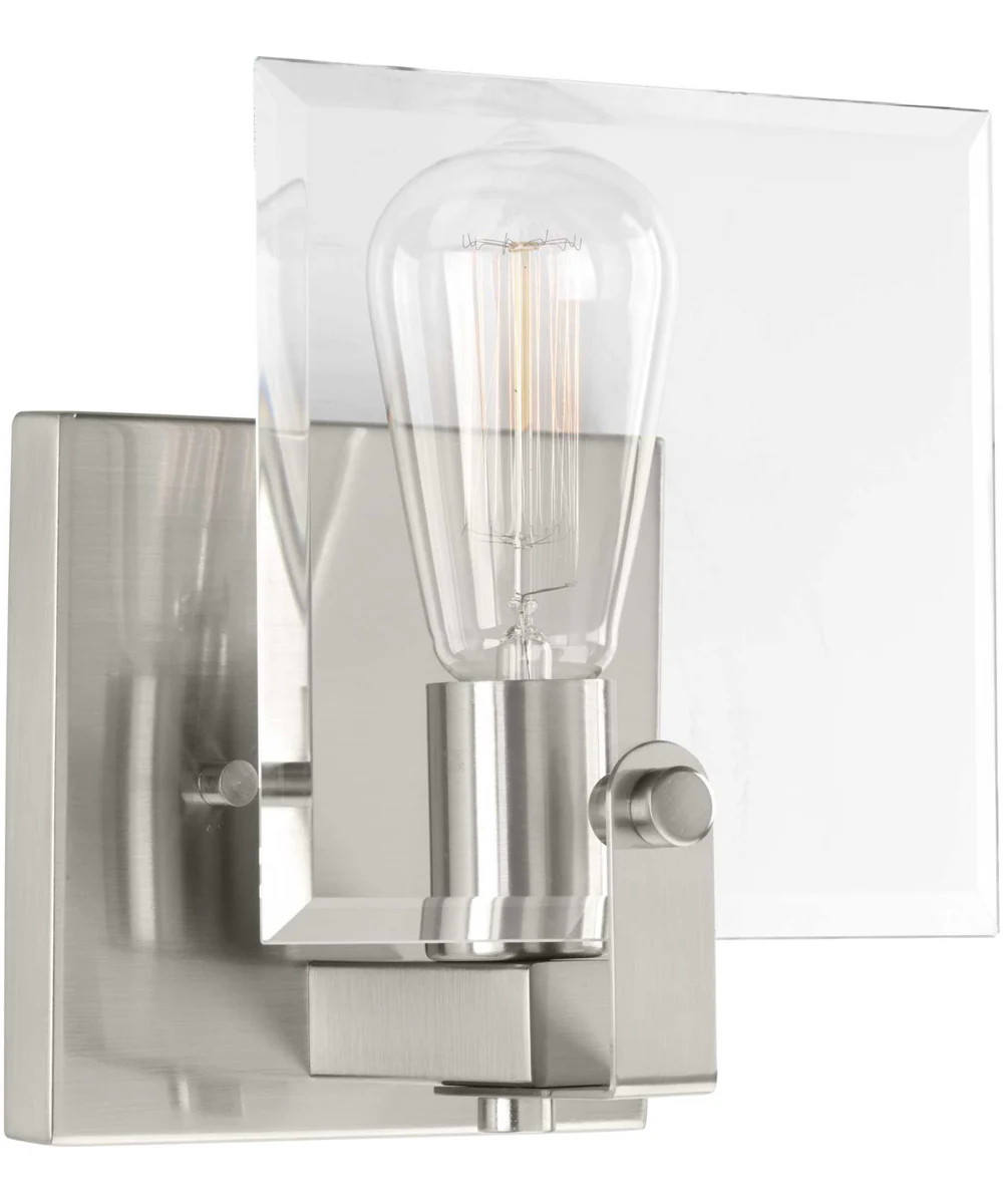 Glayse 1-Light Clear Glass Luxe Bath Vanity Light Brushed Nickel - Image 4