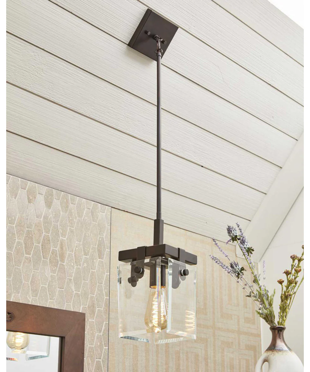 Glayse 1-Light Clear Glass Luxe Pendant Light Antique Bronze - Image 2