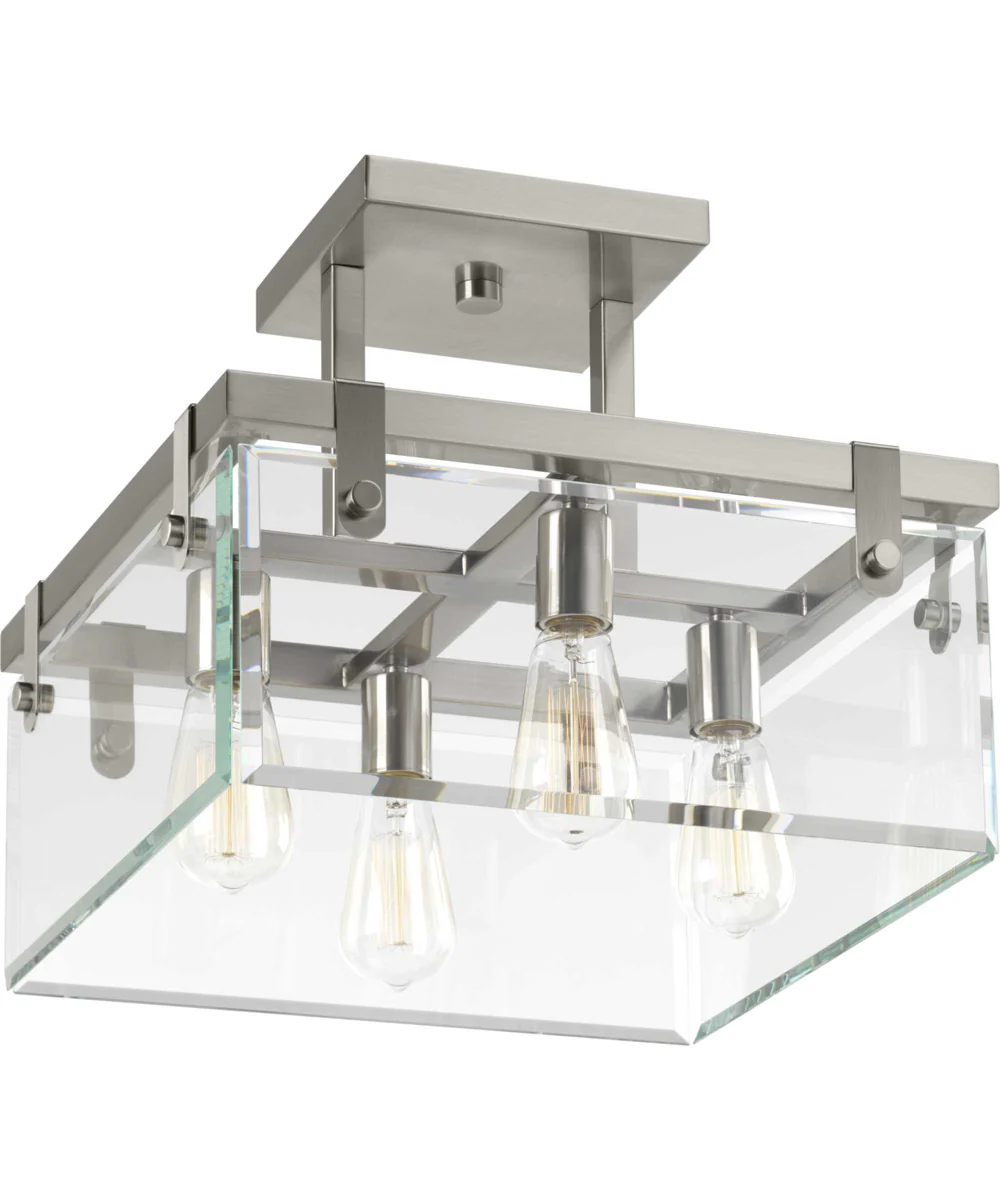 Glayse 16-3/4" Semi-Flush/Convertible Brushed Nickel