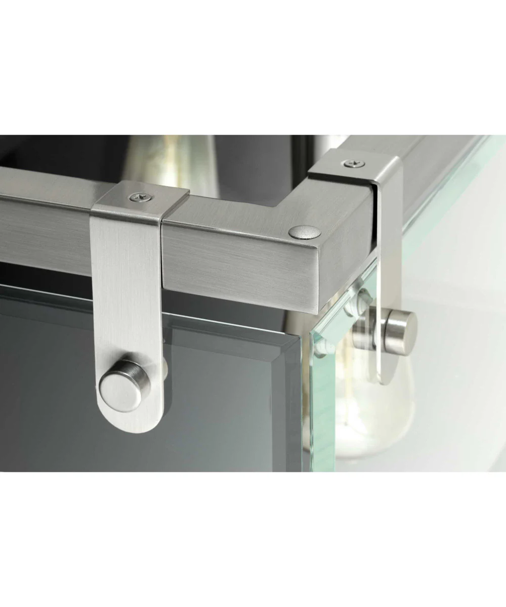 Glayse 2-Light Clear Glass Luxe Bath Vanity Light Brushed Nickel - Image 2