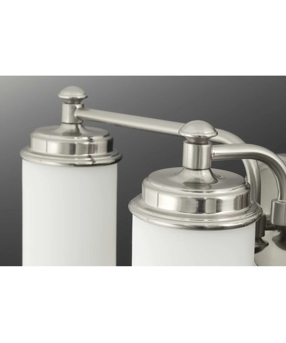 Glide 4-Light Etched Opal Glass Coastal Bath Vanity Light Brushed Nickel - Image 2