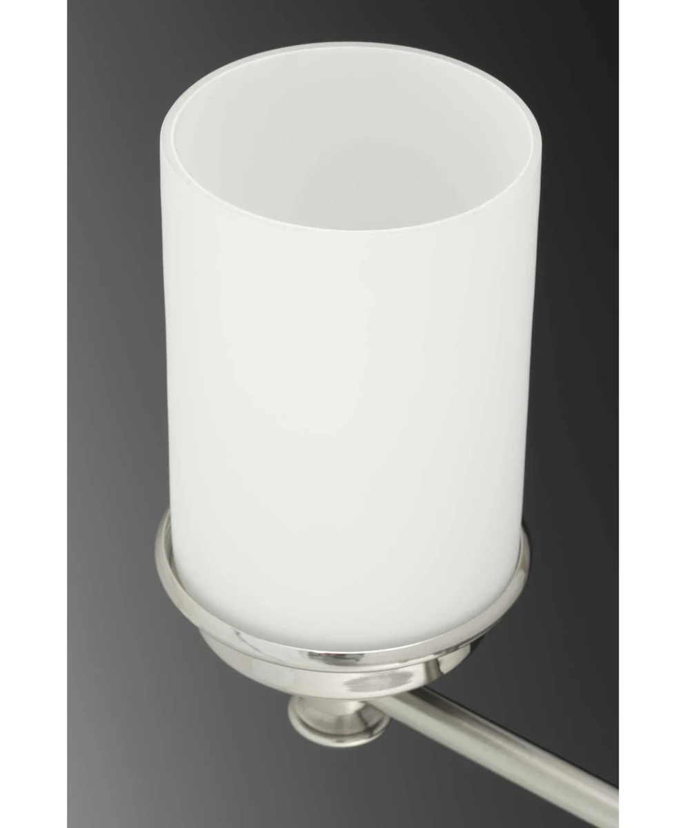 Glide 4-Light Etched Opal Glass Coastal Bath Vanity Light Brushed Nickel - Image 3
