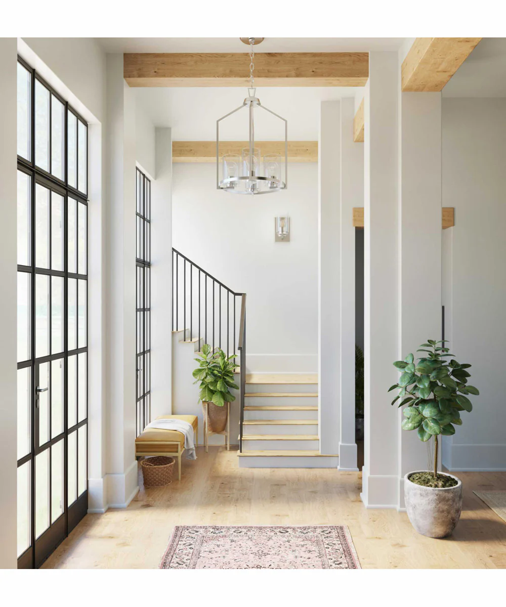 Goodwin 4-Light Modern Farmhouse Hall & Foyer Light Brushed Nickel - Image 2