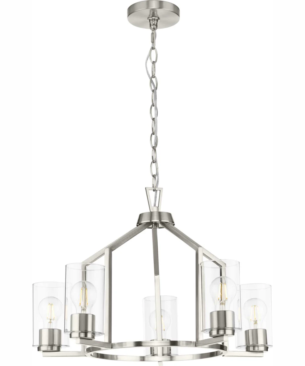 Goodwin 5-Light Modern Farmhouse Chandelier Brushed Nickel - Image 7