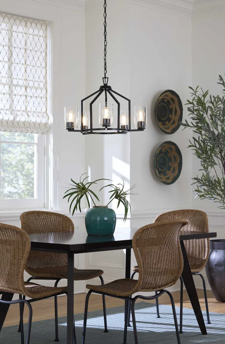 Goodwin 5-Light Modern Farmhouse Chandelier Matte Black - Image 2