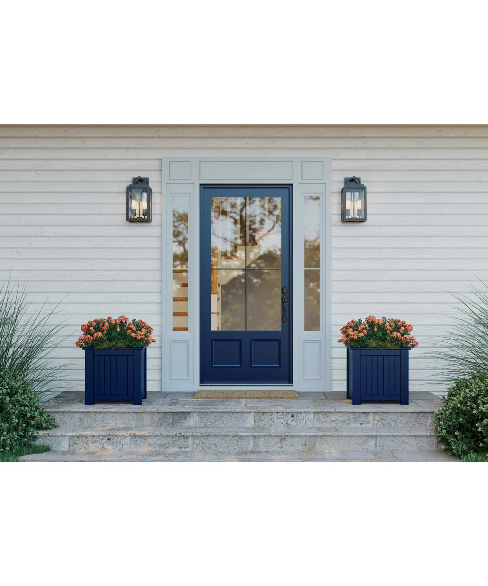 Grandbury 2-Light Transitional Clear Glass Outdoor Wall Lantern Antique Bronze - Image 2