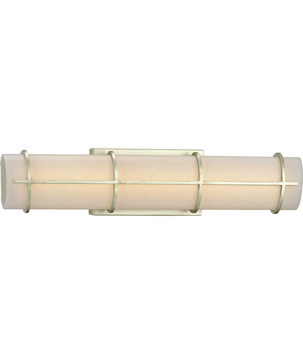 Grid LED 22-inch White Linen Acrylic Modern Style Bath Vanity Wall Light Silver Ridge - Image 2