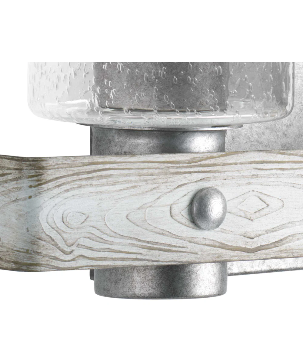 Gulliver 3-Light Clear Seeded Glass Coastal Bath Vanity Light Galvanized Finish - Image 8