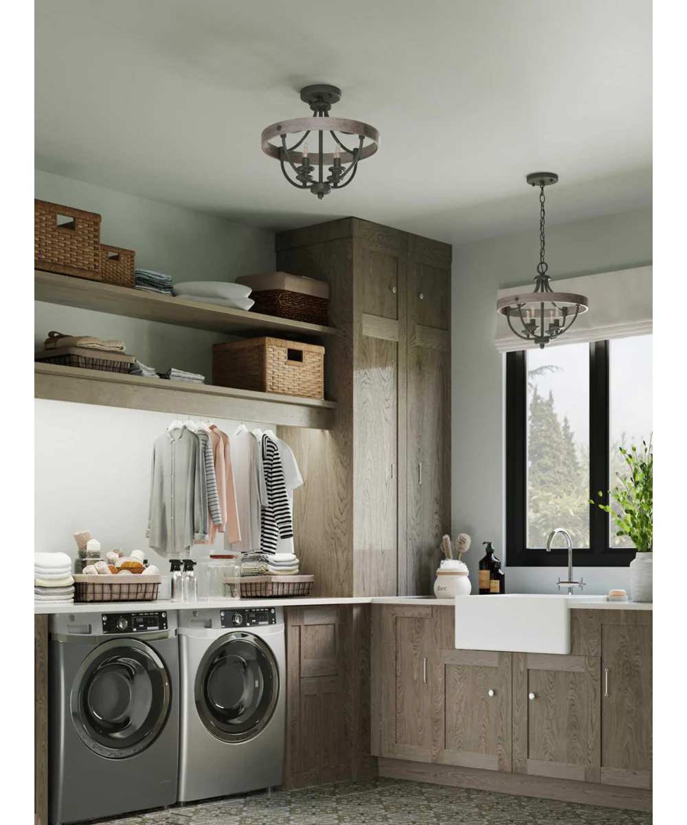 Gulliver 4-Light 14-1/4" Semi-Flush Convertible Graphite - Image 2