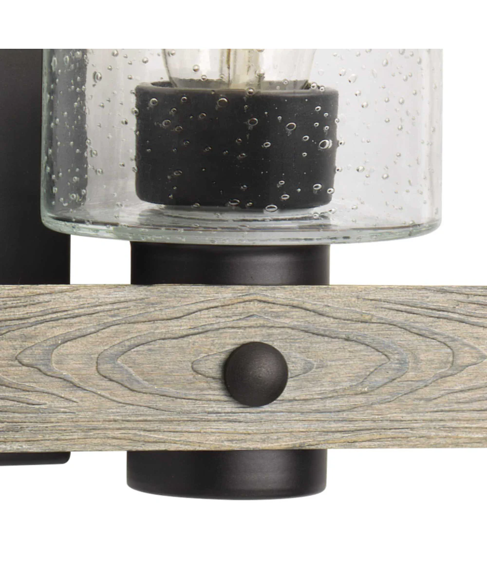 Gulliver 4-Light Clear Seeded Glass Coastal Bath Vanity Light Graphite - Image 2