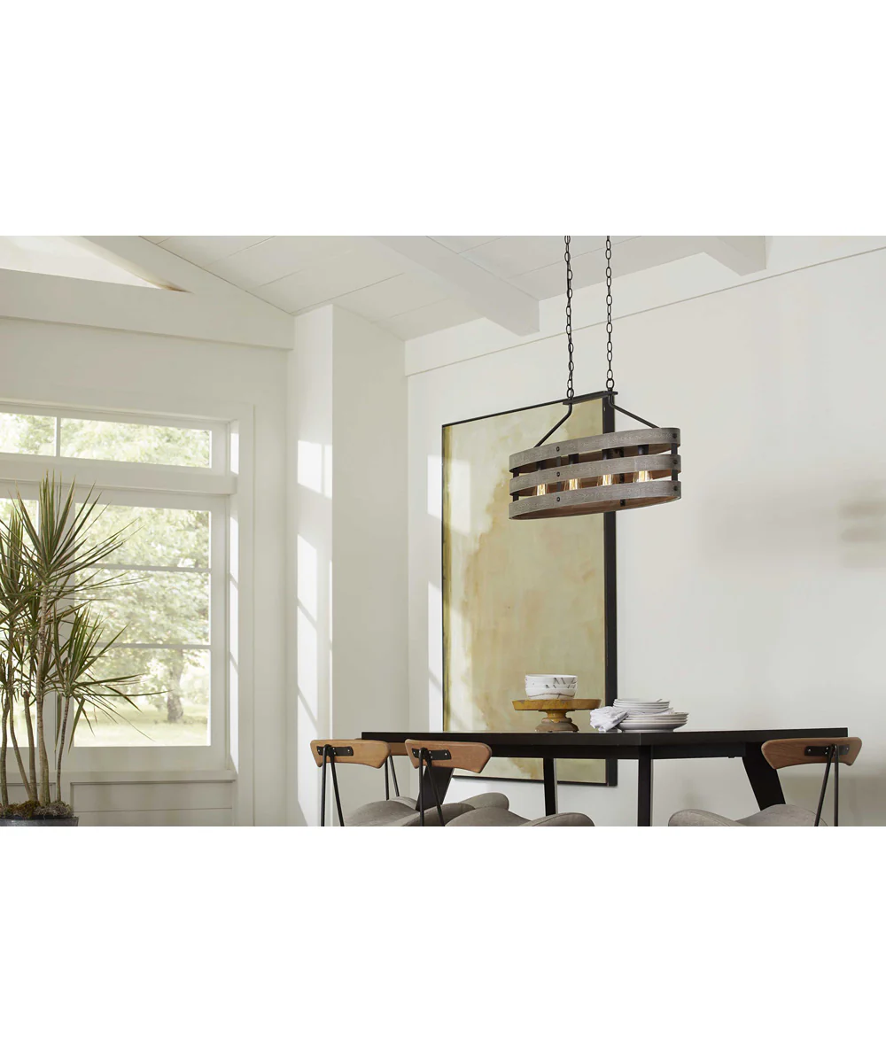 Gulliver 4-Light Coastal Linear Chandelier Light Graphite - Image 2