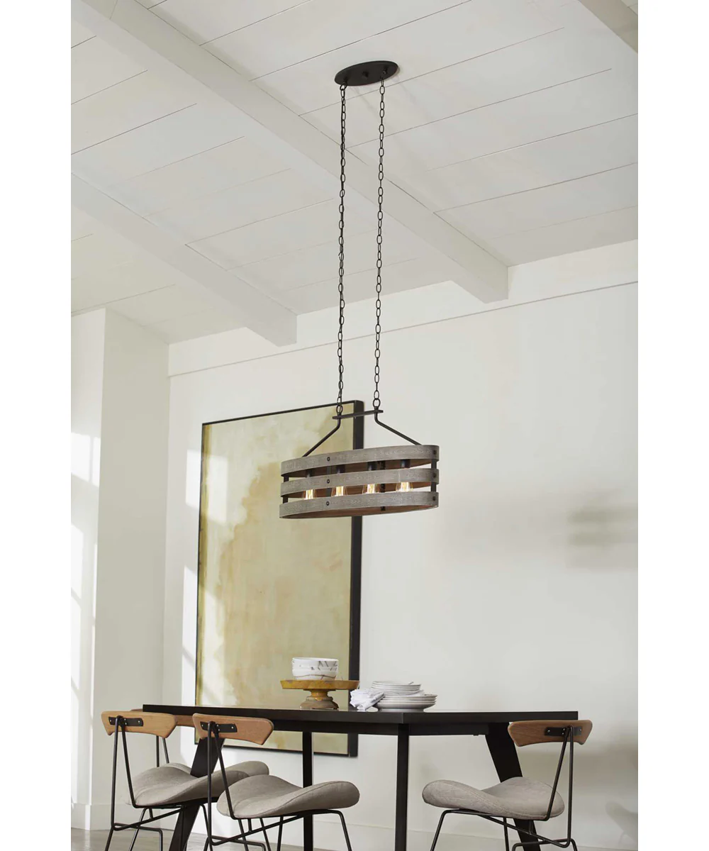 Gulliver 4-Light Coastal Linear Chandelier Light Graphite - Image 3