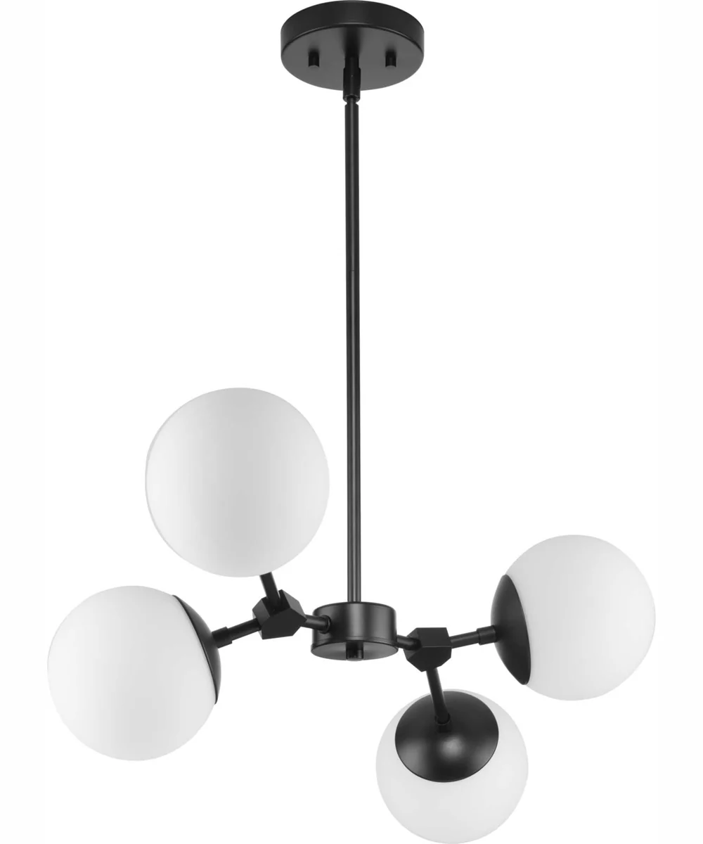 Haas 4-Light Mid-Century Modern Chandelier Matte Black - Image 10