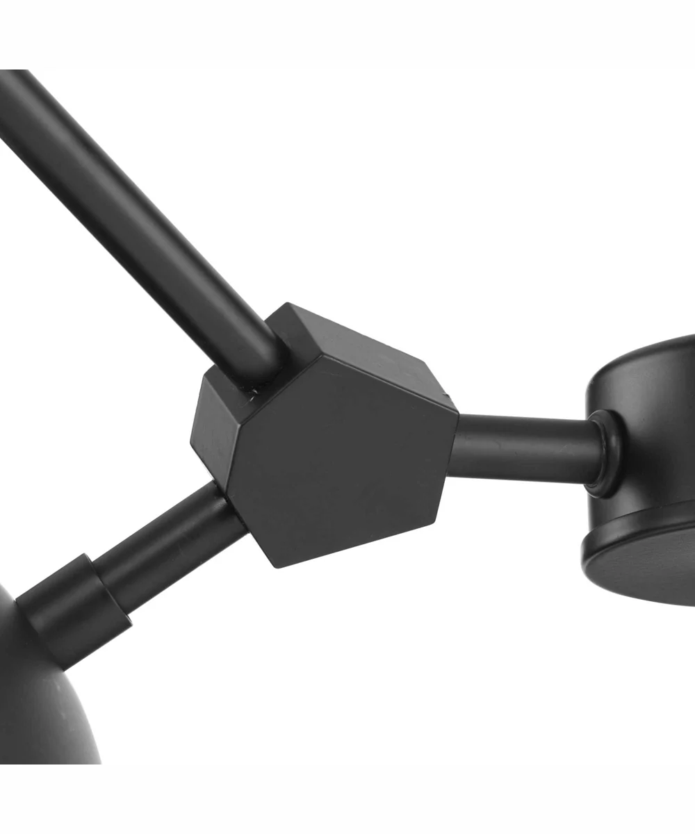 Haas 4-Light Mid-Century Modern Chandelier Matte Black - Image 5