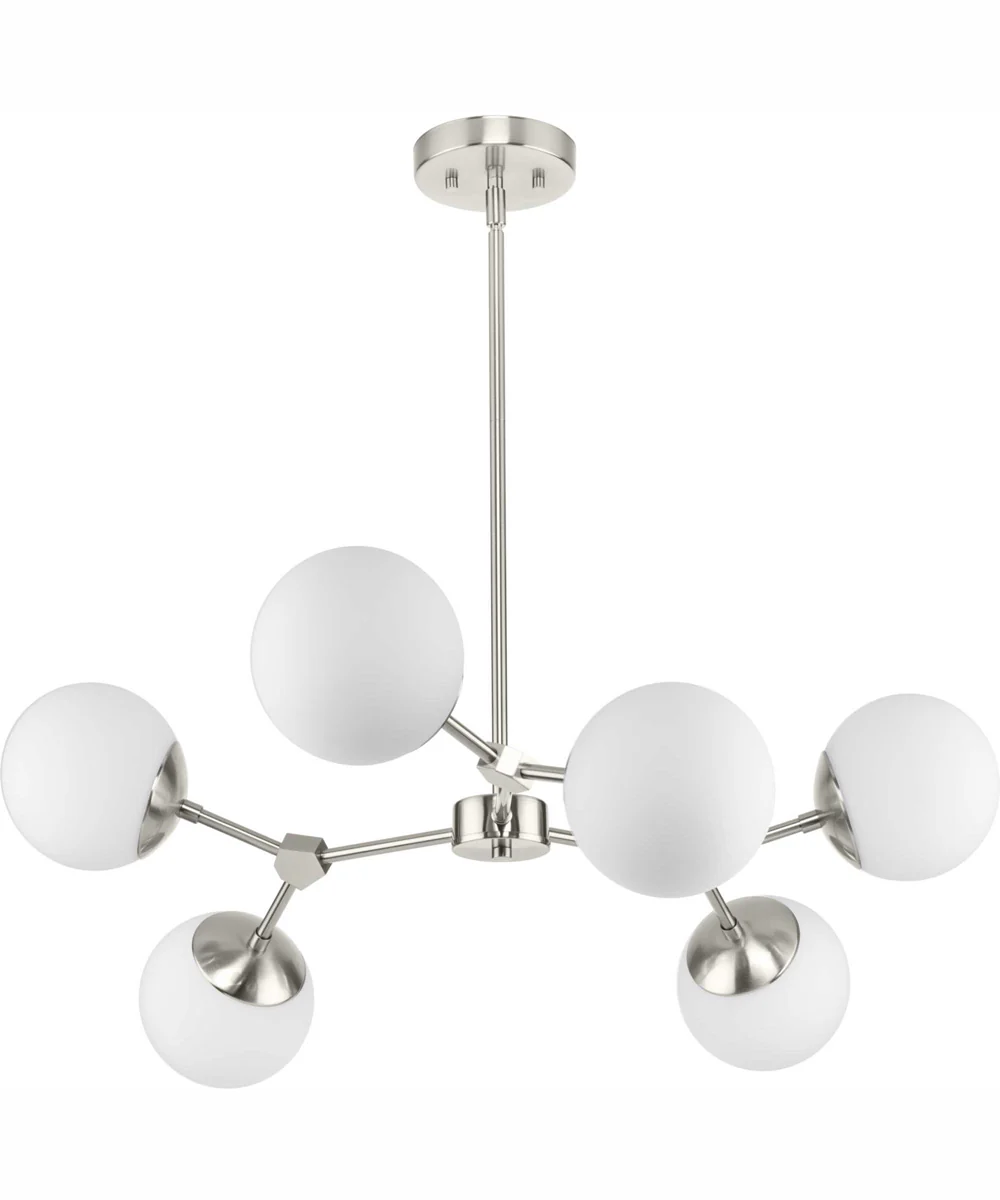 Haas 6-Light Mid-Century Modern Chandelier Brushed Nickel - Image 9