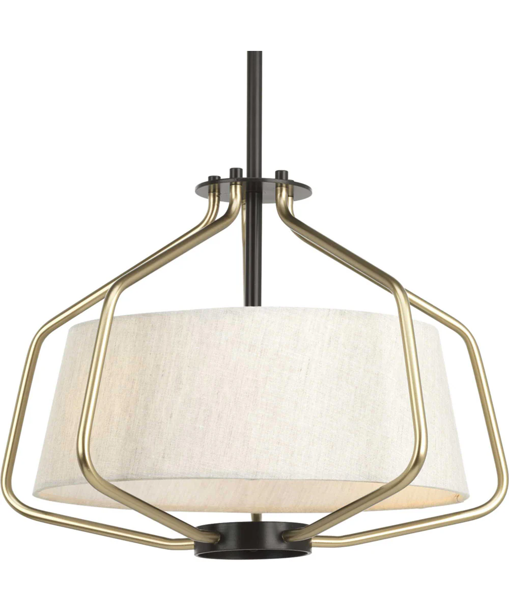 Hangar 2-Light 16"w Semi-Flush Mount/Pendant Convertible Light Fixture Antique Bronze by Progress - Image 11