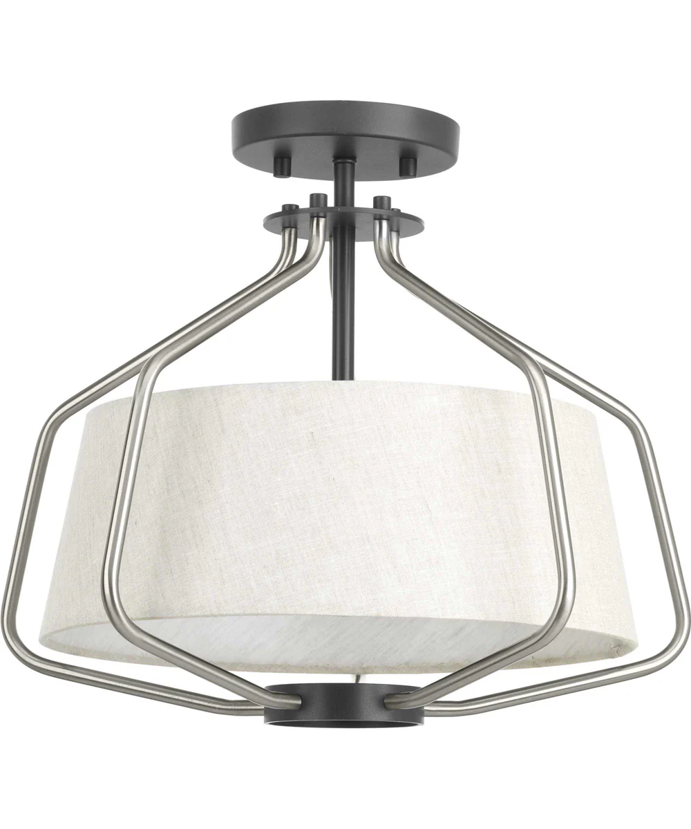 Hangar 16" Semi-Flush/Convertible Brushed Nickel