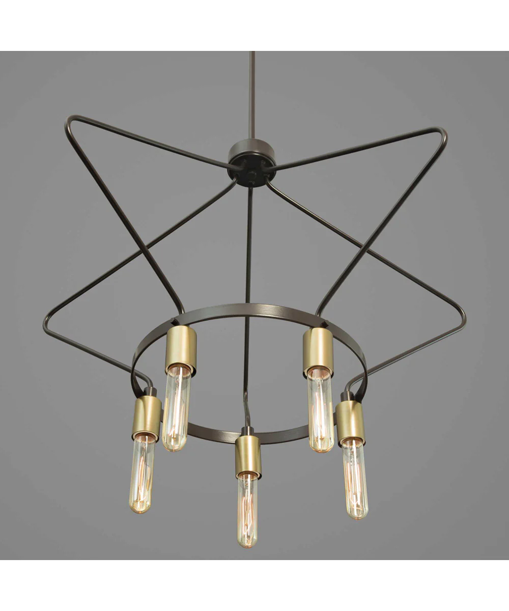 Hangar 5-Light Farmhouse Chandelier Light Antique Bronze - Image 5