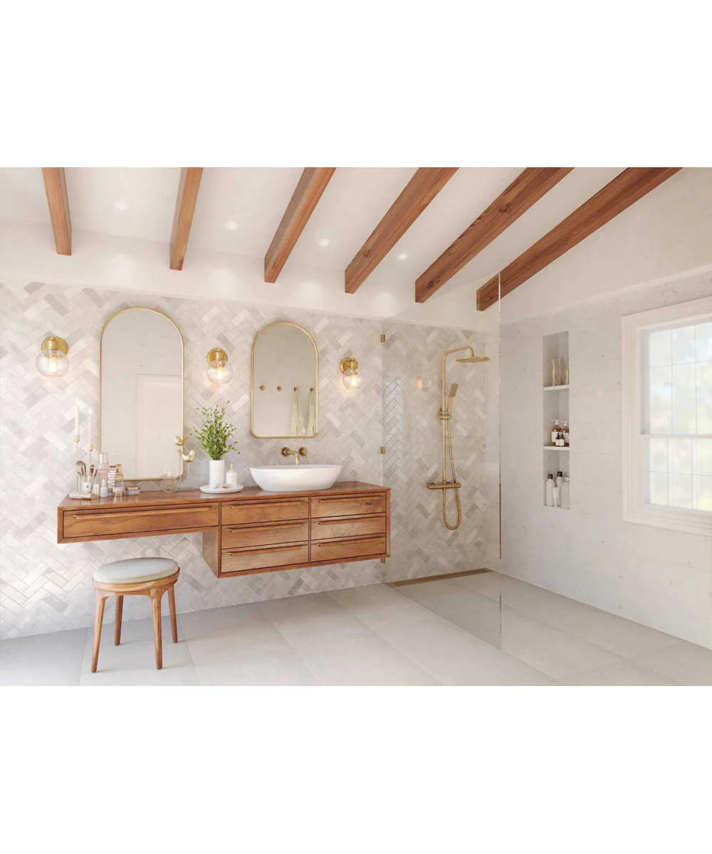 Hansford 1-Light Clear Glass Farmhouse Bath Vanity Light Vintage Brass - Image 2