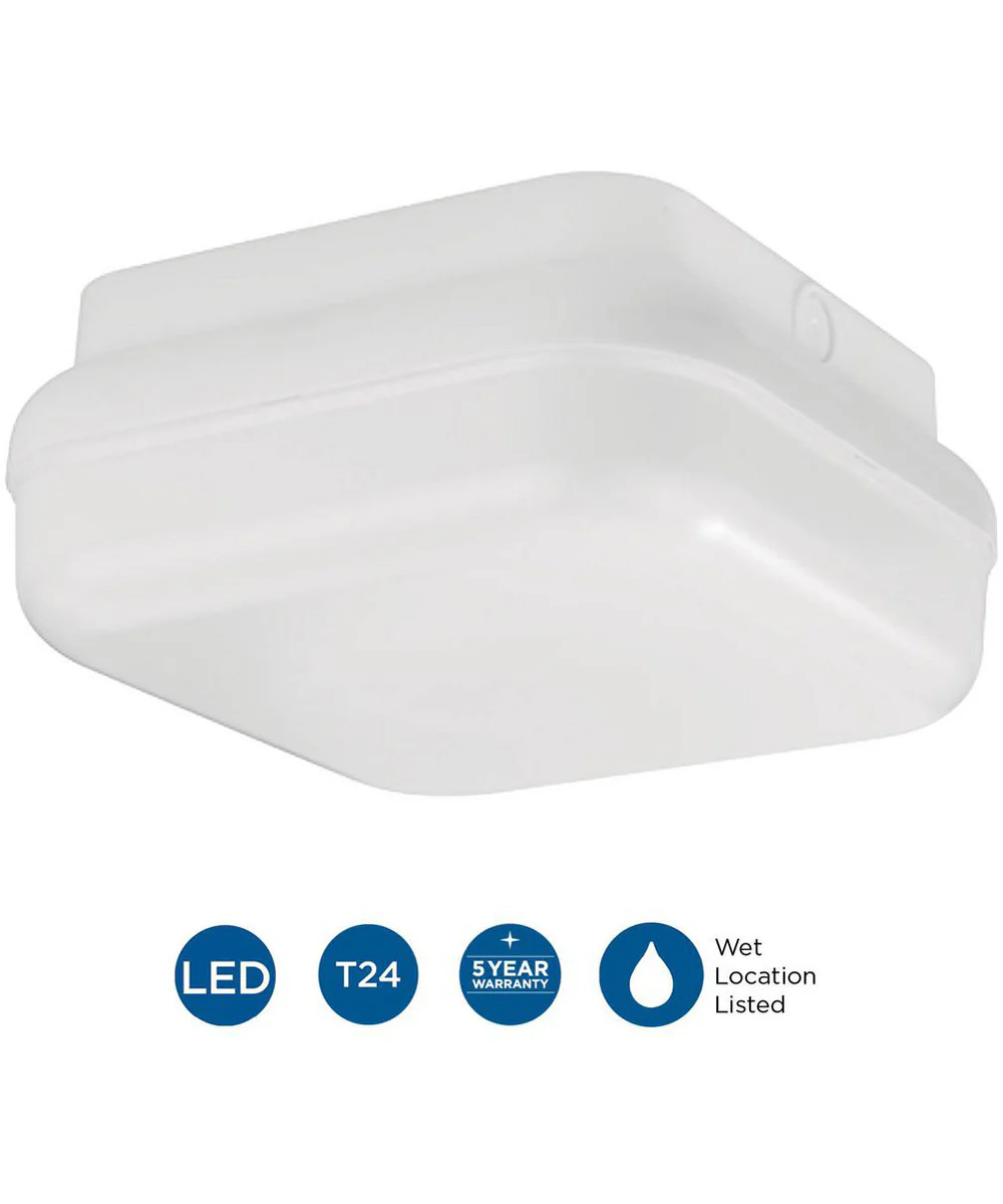 Hard Nox 10" Square Flush Mount Light Satin White - Image 3