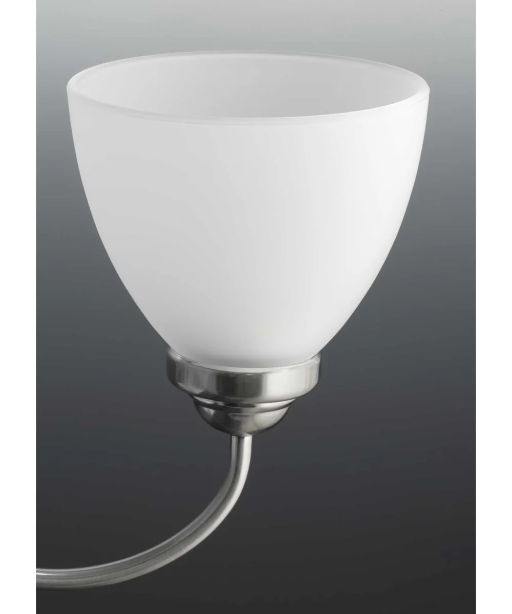 Heart 3-Light Etched Glass Farmhouse Chandelier Light Brushed Nickel - Image 3