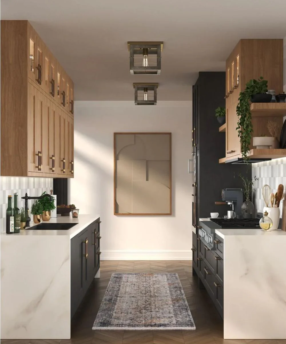Hedgerow 1-Light 11"w Flush Mount Ceiling Light Fixture Aged Oak Farmhouse Indoor by Progress - Image 2