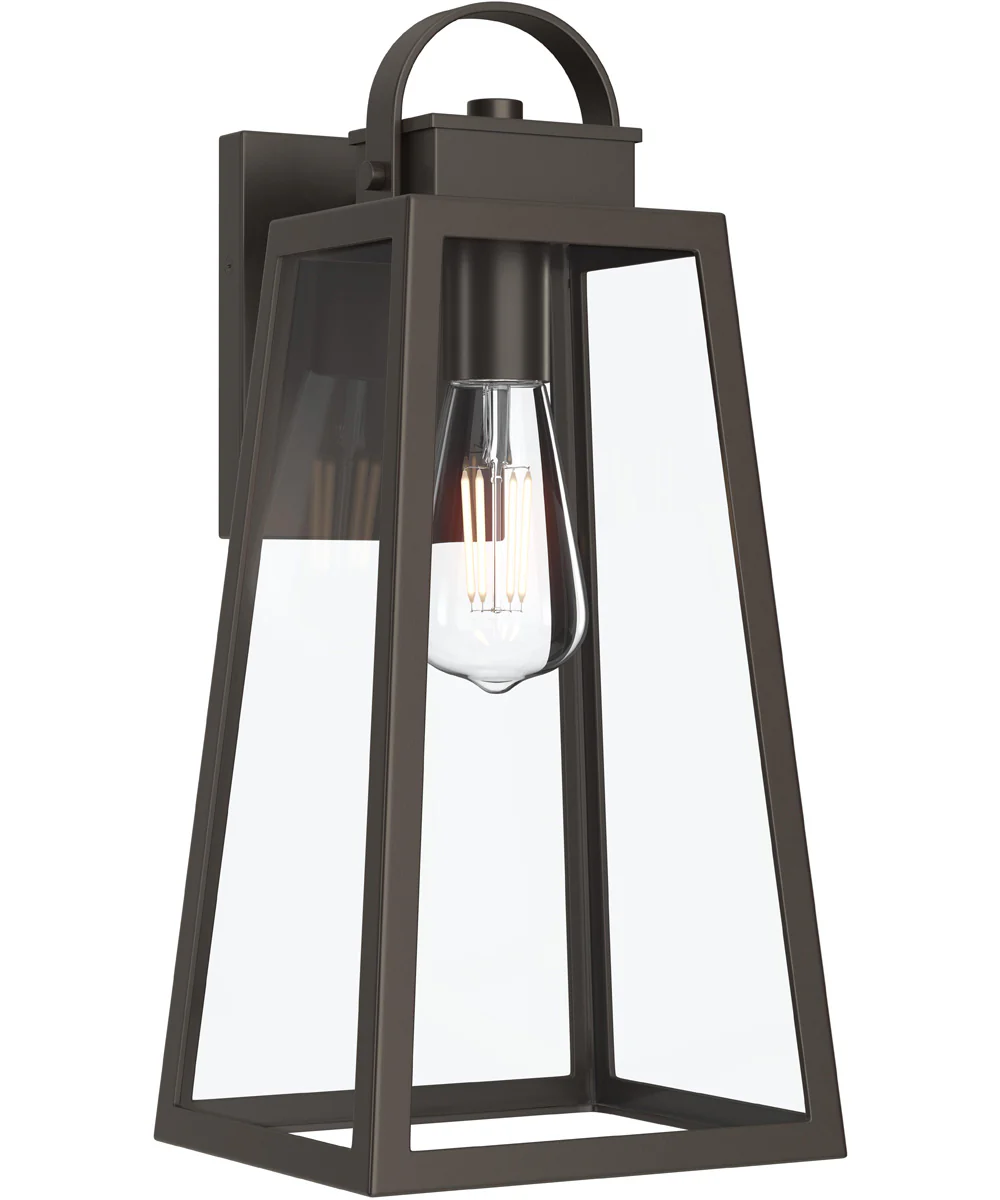 Hedry Large Outdoor Wall Lantern with Clear Glass Panels Antique Bronze