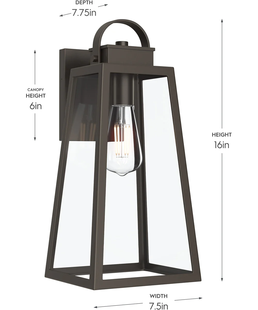 Hedry Large Outdoor Wall Lantern with Clear Glass Panels Antique Bronze - Image 4
