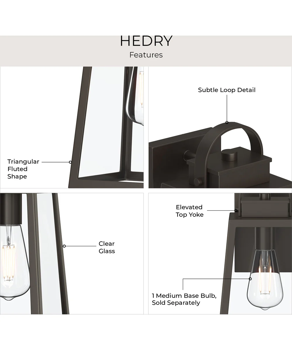 Hedry Large Outdoor Wall Lantern with Clear Glass Panels Antique Bronze - Image 8