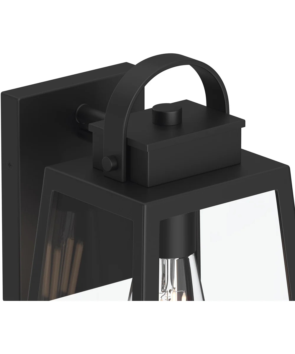 Hedry Large Outdoor Wall Lantern with Clear Glass Panels Matte Black - Image 5