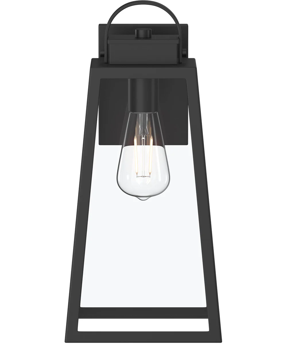 Hedry Large Outdoor Wall Lantern with Clear Glass Panels Matte Black - Image 6