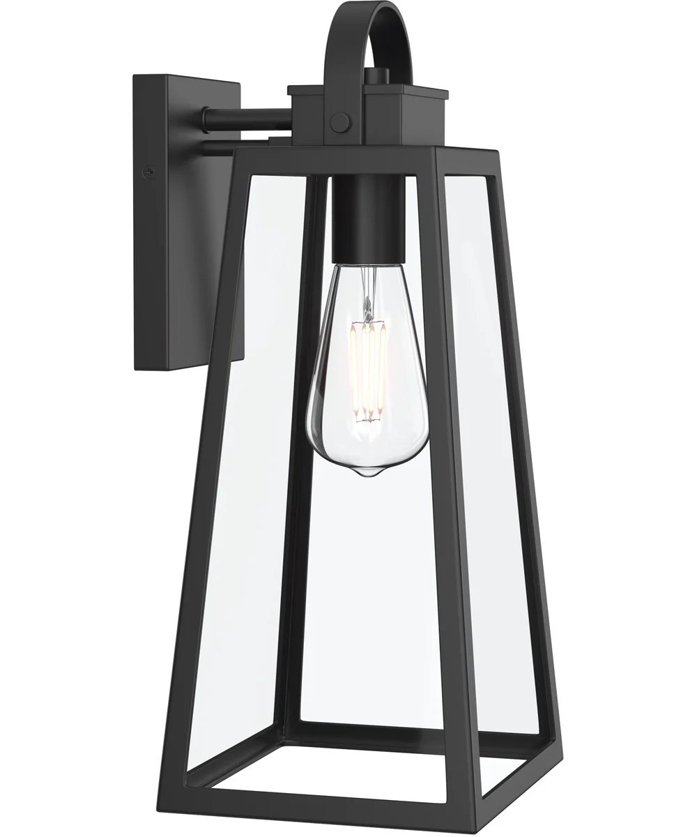 Hedry Large Outdoor Wall Lantern with Clear Glass Panels Matte Black - Image 7