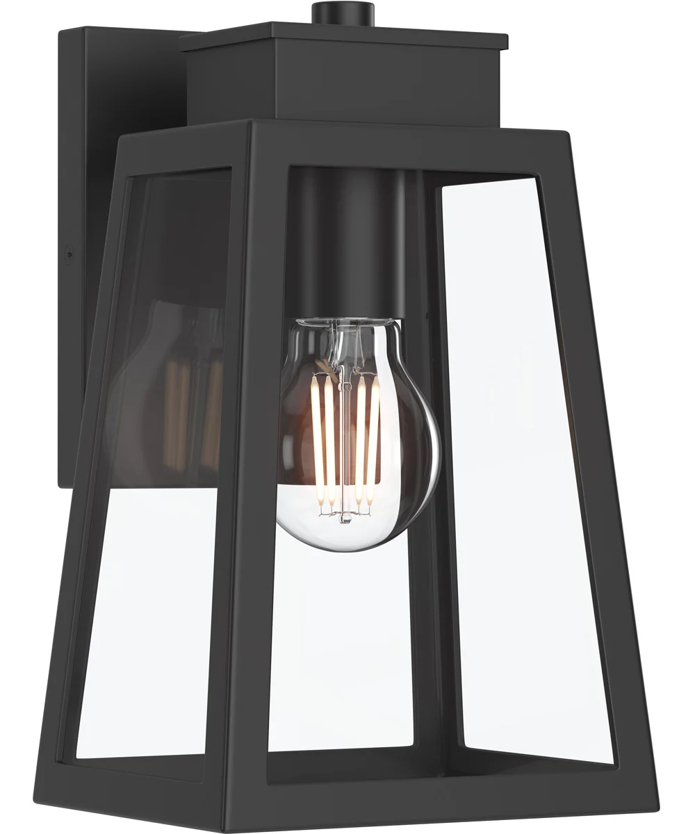 Hedry Small Outdoor Wall Lantern with Clear Glass Panels Matte Black
