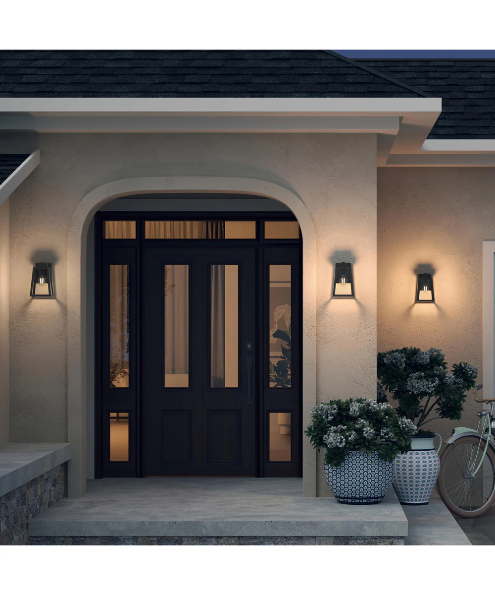 Hedry Small Outdoor Wall Lantern with Clear Glass Panels Matte Black - Image 3