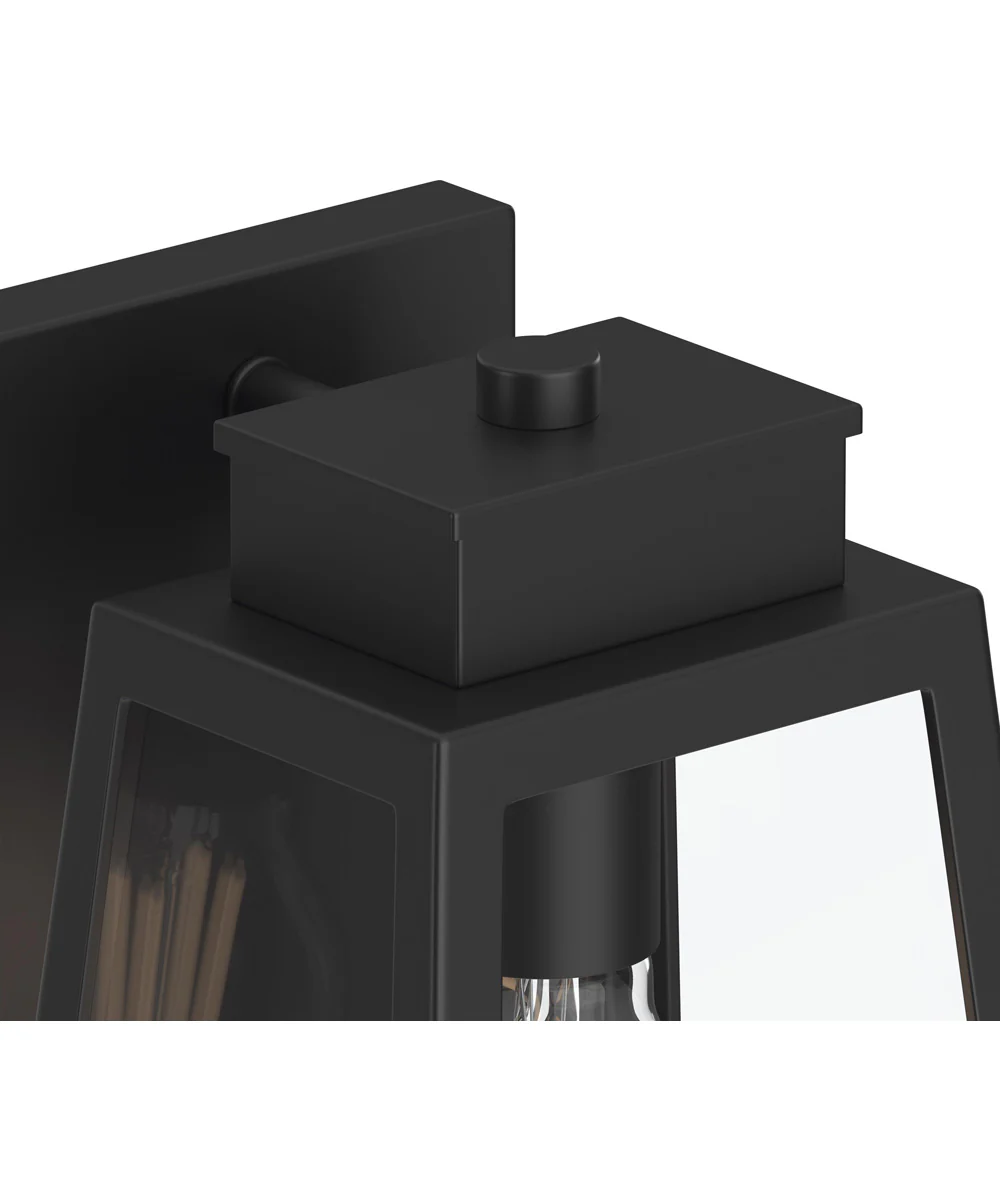 Hedry Small Outdoor Wall Lantern with Clear Glass Panels Matte Black - Image 5