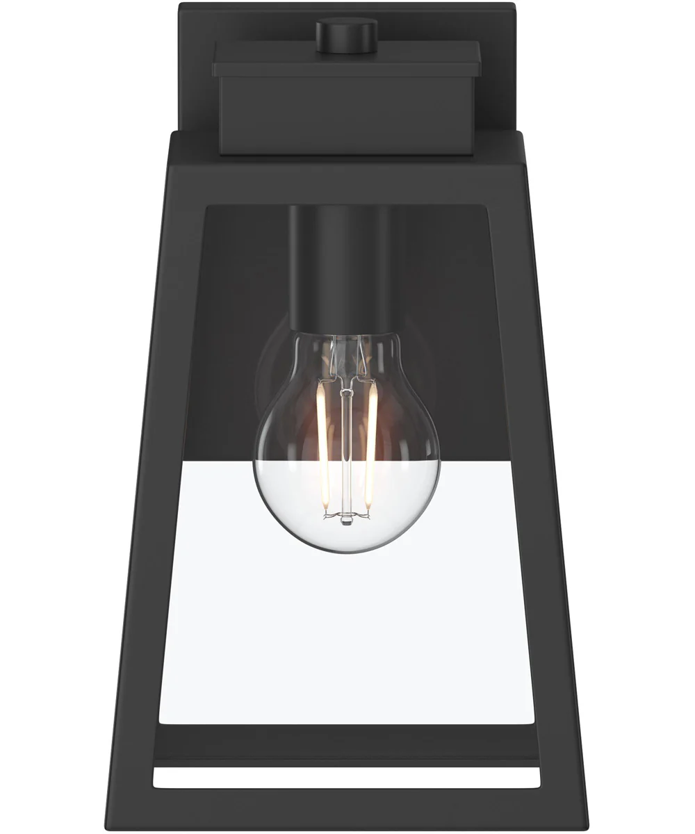 Hedry Small Outdoor Wall Lantern with Clear Glass Panels Matte Black - Image 6