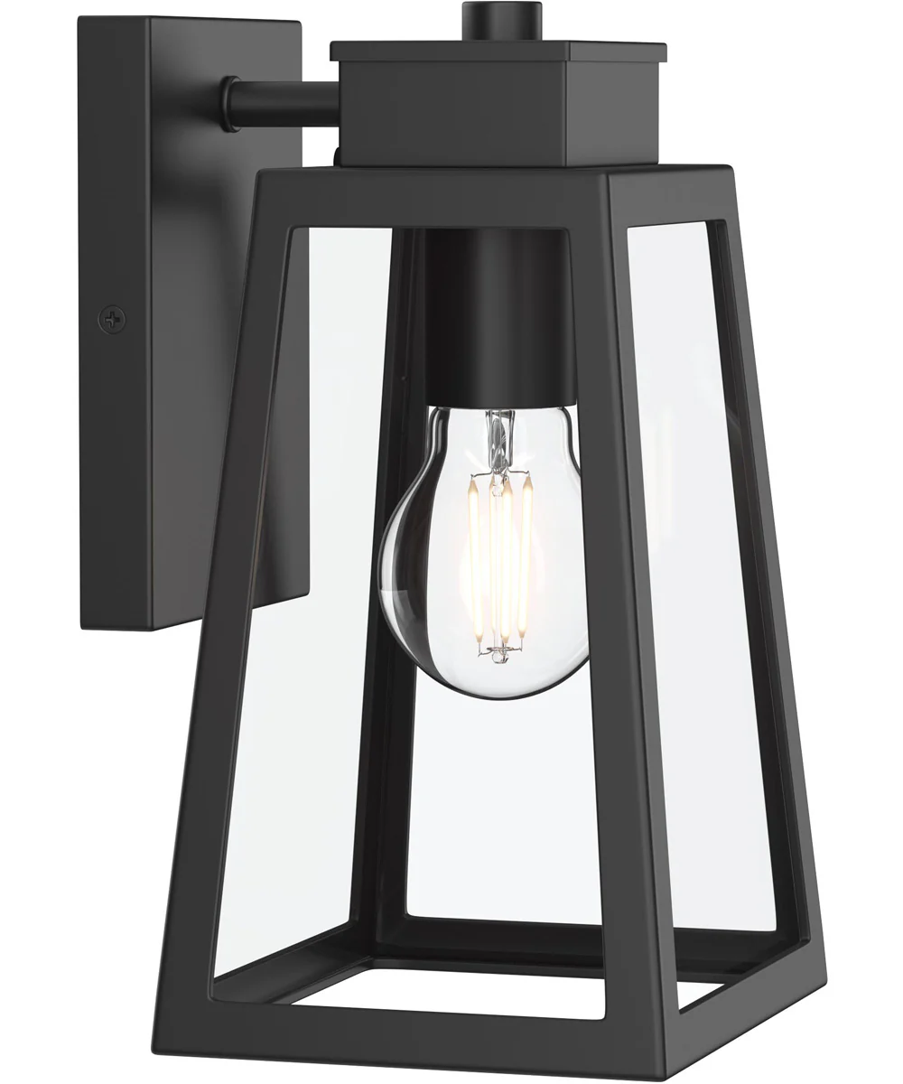 Hedry Small Outdoor Wall Lantern with Clear Glass Panels Matte Black - Image 7