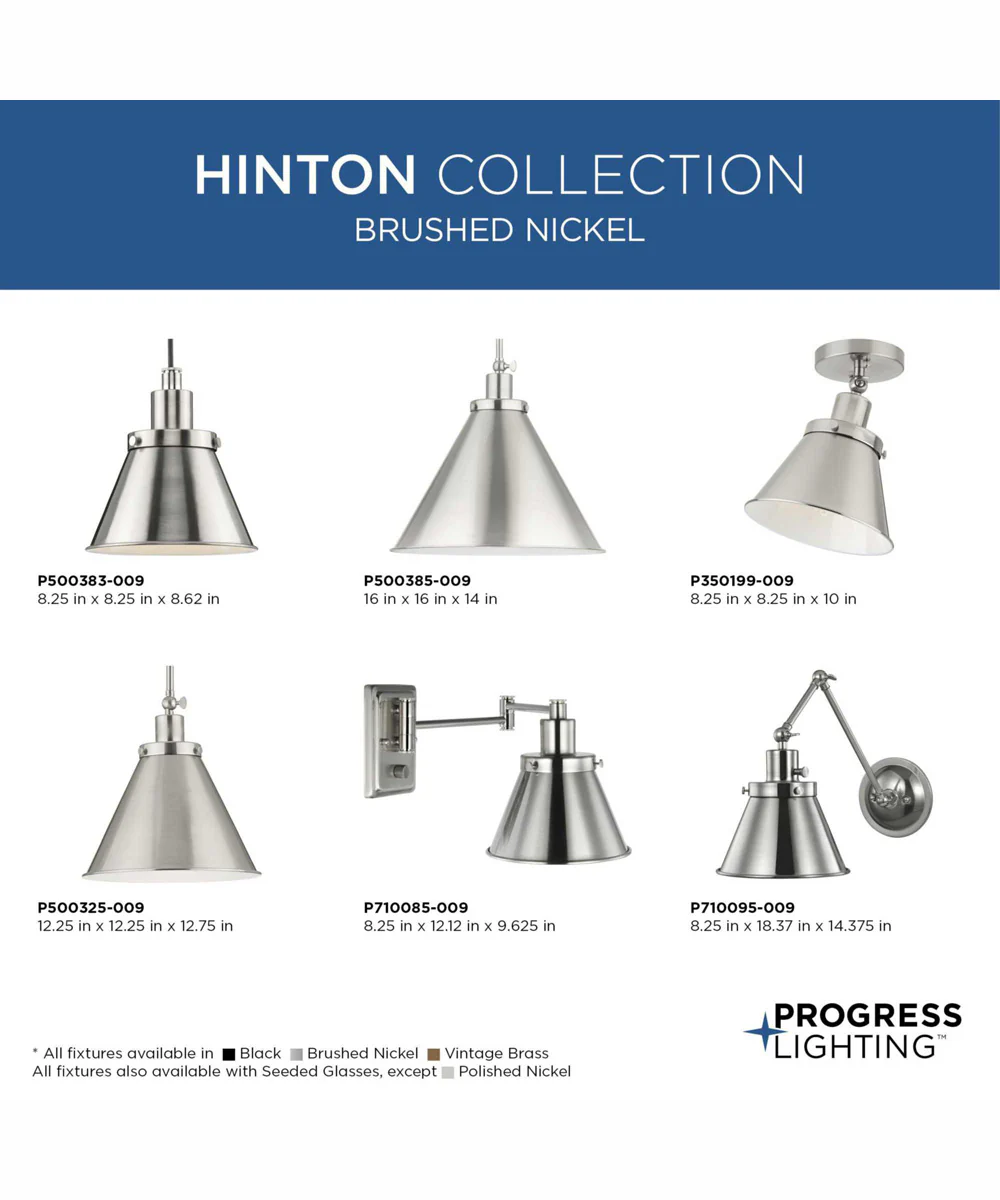 Hinton 1-Light Modern Farmhouse Pendant Brushed Nickel - Image 6