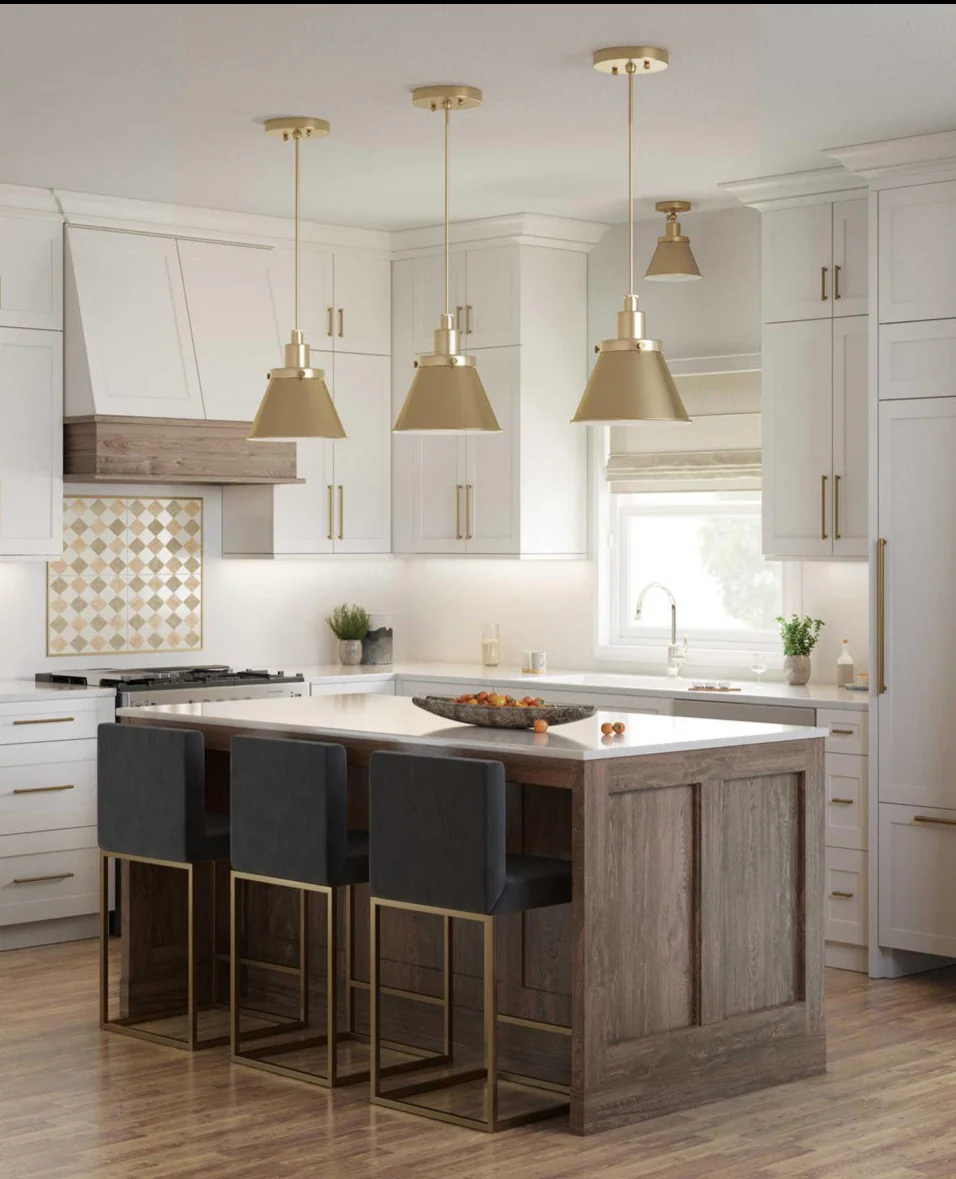 Hinton 1-Light Modern Farmhouse Pendant Vintage Brass - Image 2