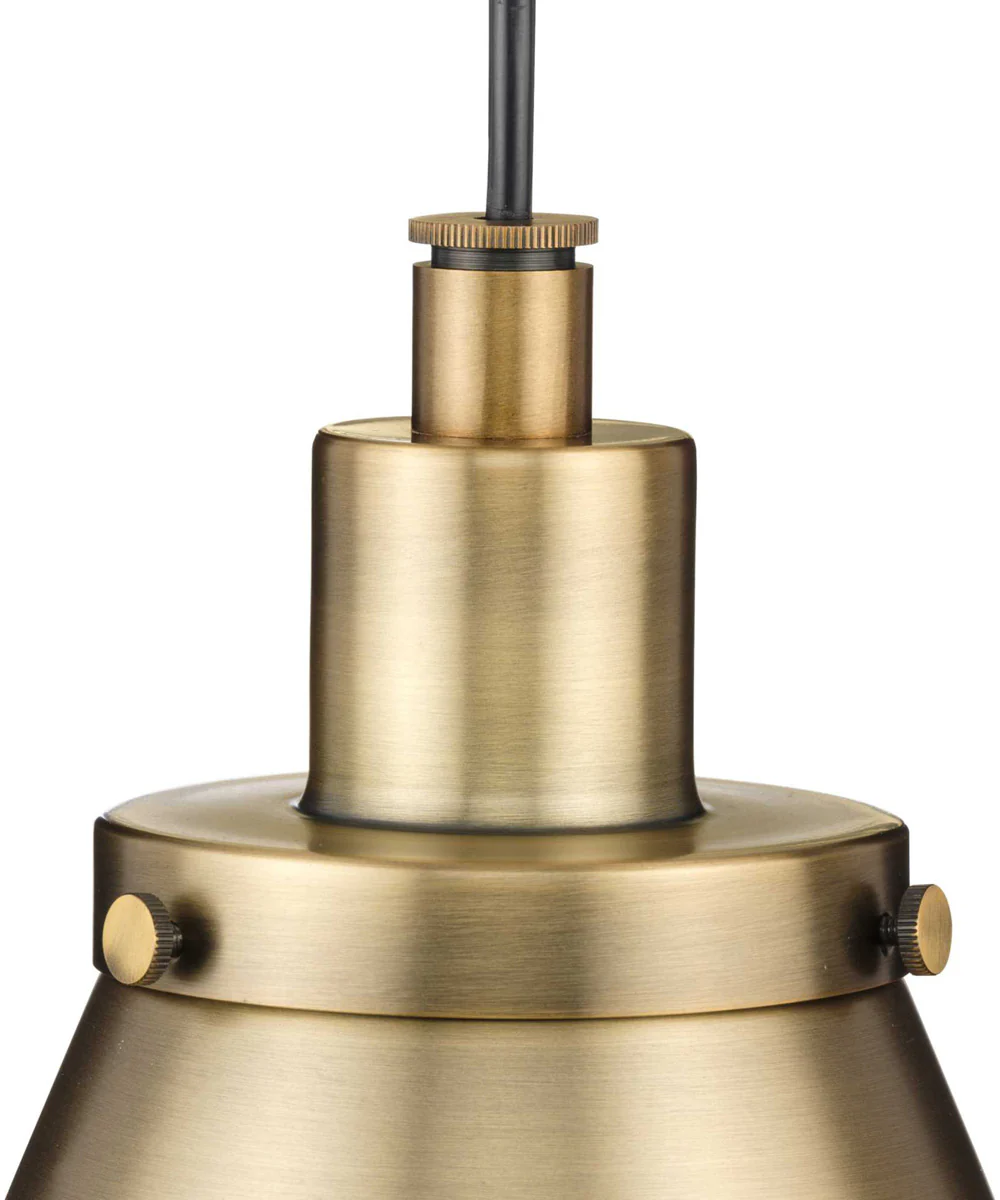 Hinton 1-Light Modern Farmhouse Pendant Vintage Brass - Image 3