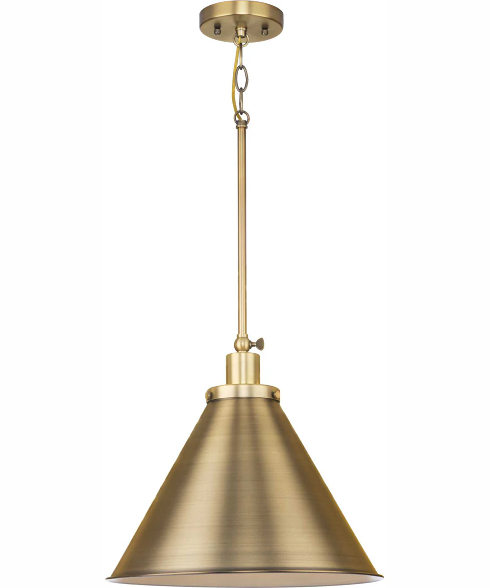 Hinton 1-Light Modern Farmhouse Pendant Vintage Brass - Image 10