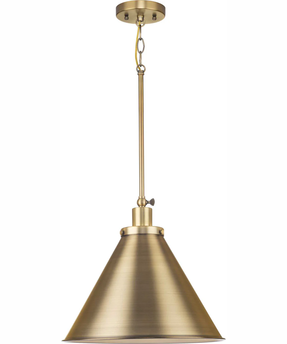 Hinton 1-Light Modern Farmhouse Pendant Vintage Brass - Image 11