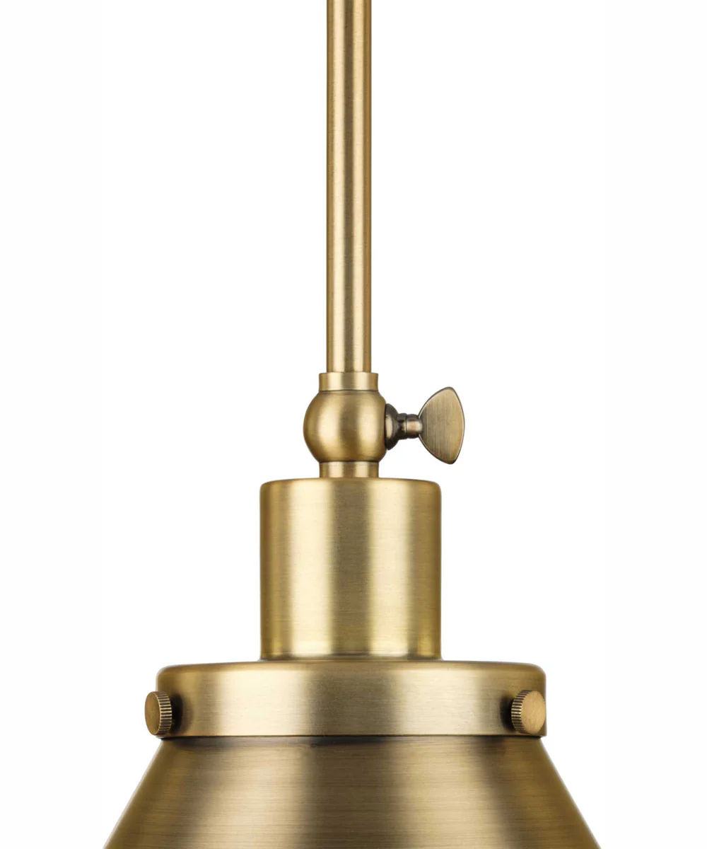 Hinton 1-Light Modern Farmhouse Pendant Vintage Brass - Image 5